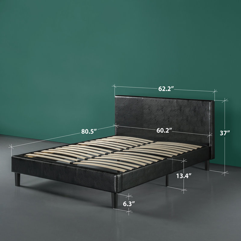 Brayden Vegan Leather Platform Bed, Queen