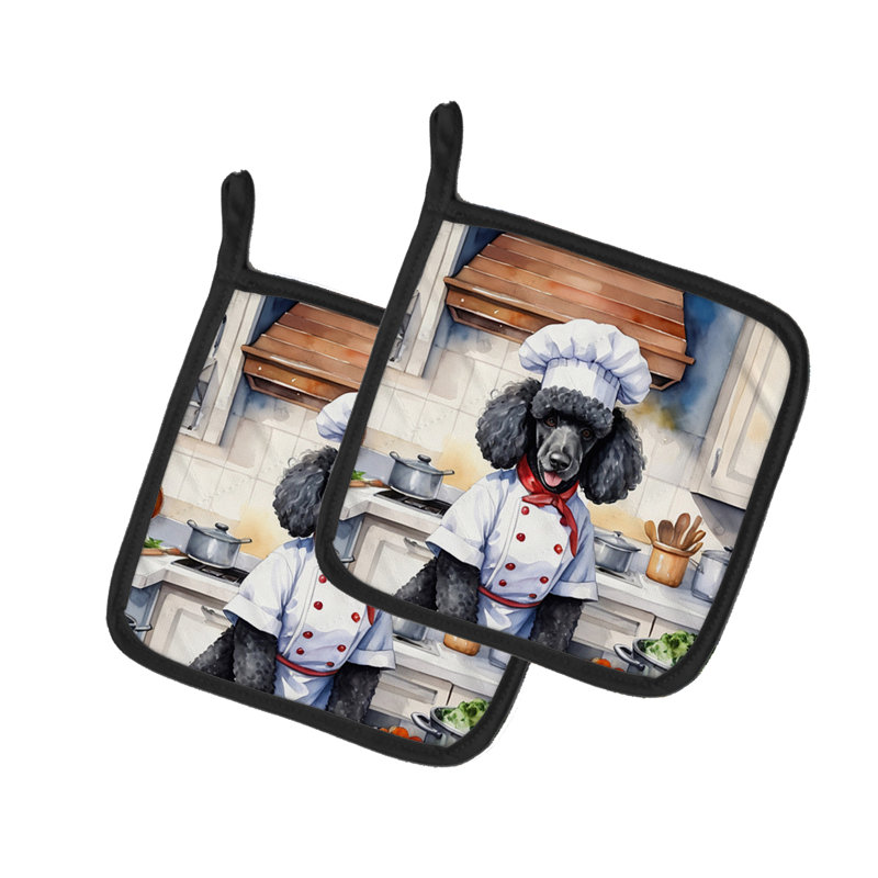 Caroline's Treasures The Dog Chef Polyester Potholder Set
