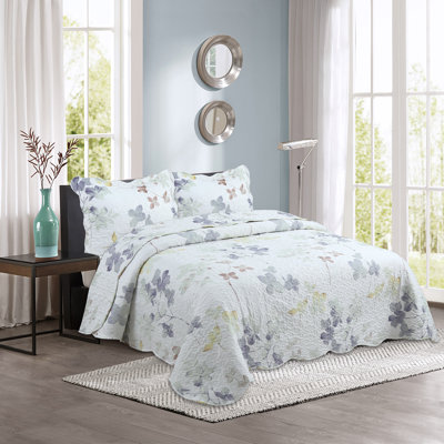 Ensemble de courtepointe 3 pièces avec couvre-lit imprimé
