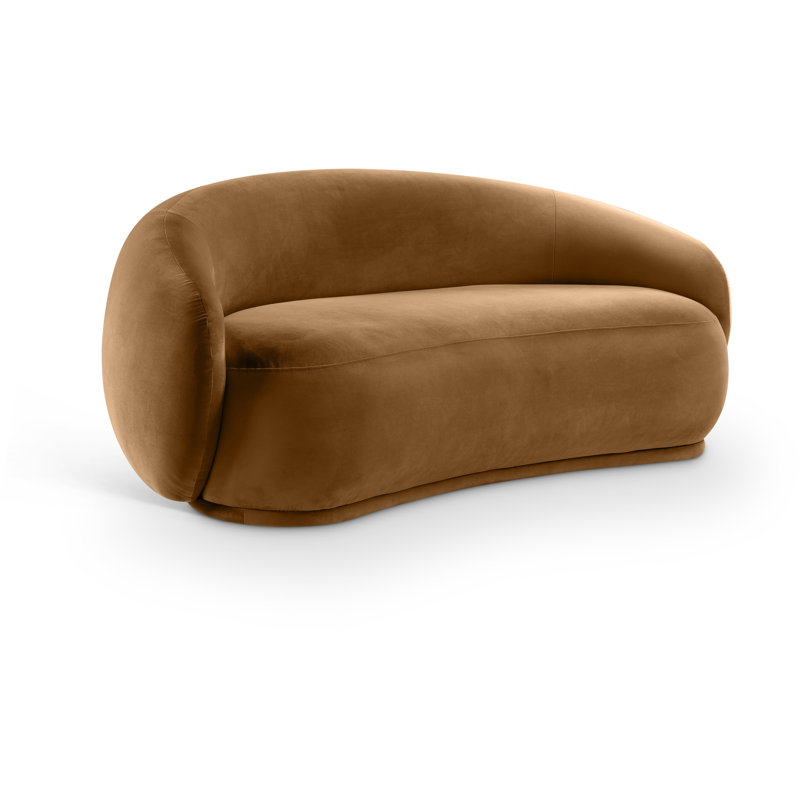 Causeuse en velours Emery, Velours selle