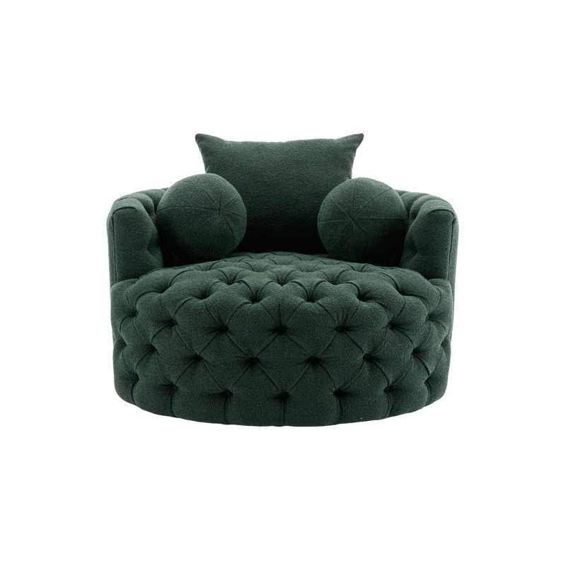 Fauteuil demi-tonneau Modern, Polyester émeraude