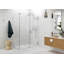 Cabine de douche murale à charnière en verre à 90 degrés sans cadre de 56 po x 34 po x 78 po Illume-60632844