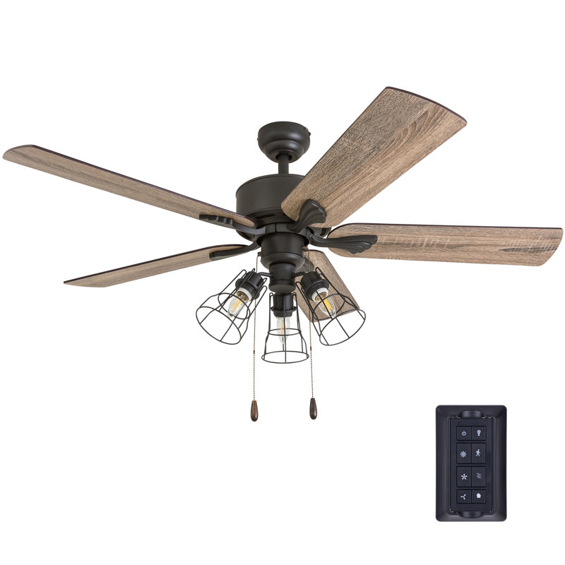 Ventilateur de plafond 52 po avec luminaire Rangins, Télécommande à 3 vitesses