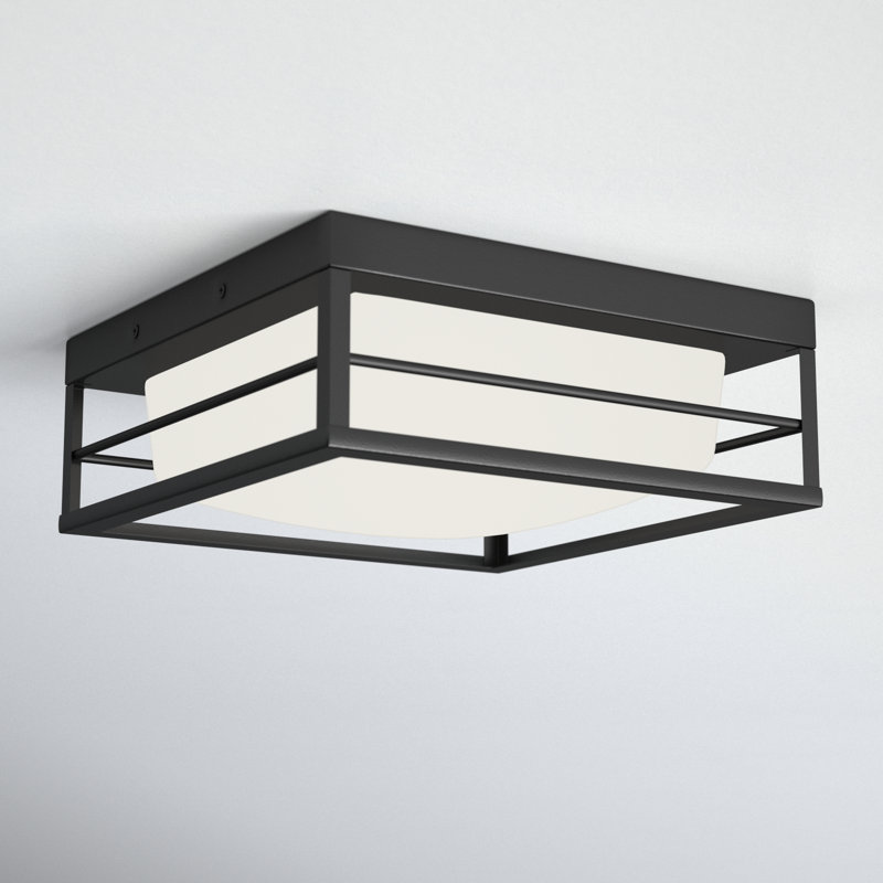 Krista Glass LED Flush Mount, Midnight Black, 3.75" H x 10" W x 10" D