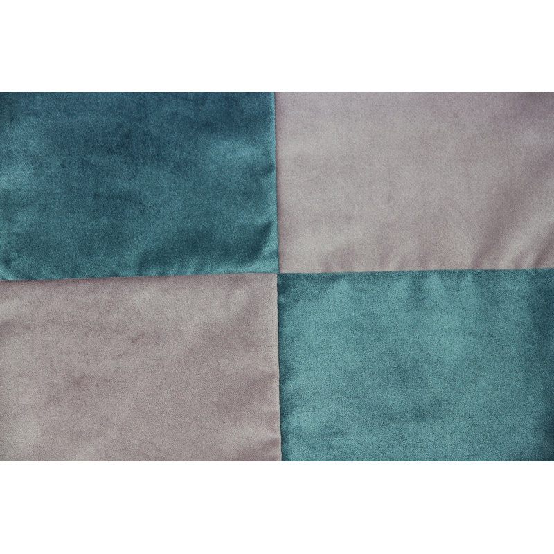 Ephialtes Patchwork Square Throw Cushion, 43 x 43cm, Petrol Blue/Heather