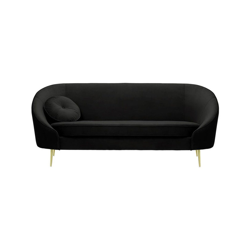 Kooper 3 Seater Velvet Sofa, Black