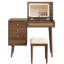 Coiffeuse de style rétro bohémien, bureau Vantiy avec miroir et lumières DEL, coiffeuse avec plateau rabattable-559842654