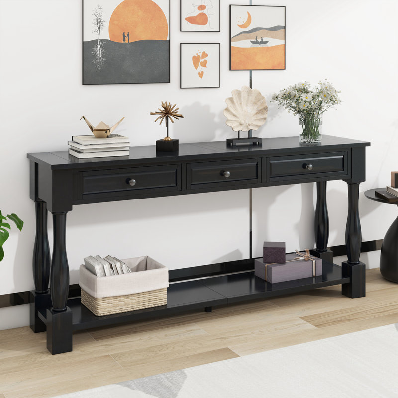 Console longue avec tiroirs et tablette Cervantez, Espresso
