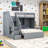 Bunk Bed with Wardrobe,USB and Lights-1243311363