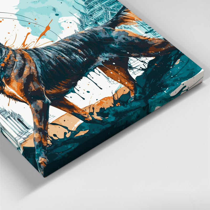 Chiens, art mural sur toile bleue Ridgeback, H 32 po x l 32 po