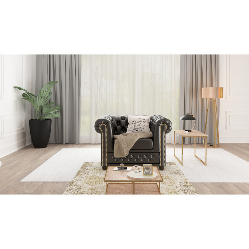  Chesterfield Armchair, Black