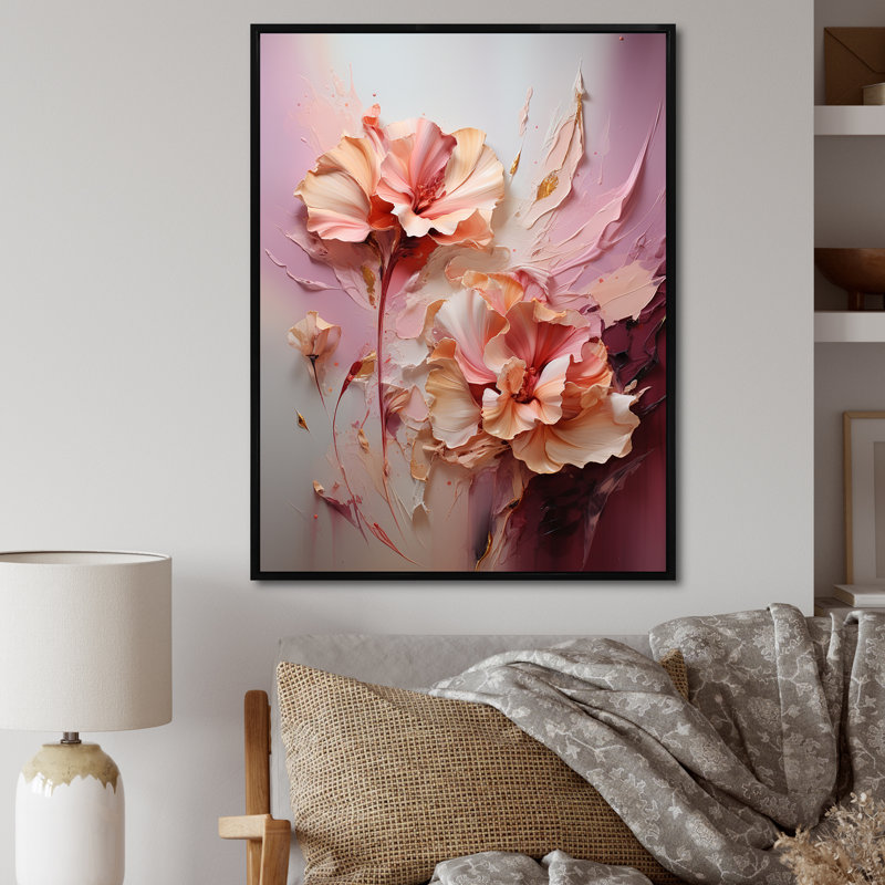 Orchidée élégante, rêve sur toile, H 32 po x l 16 po x P 1 po, Cadre flottant noir