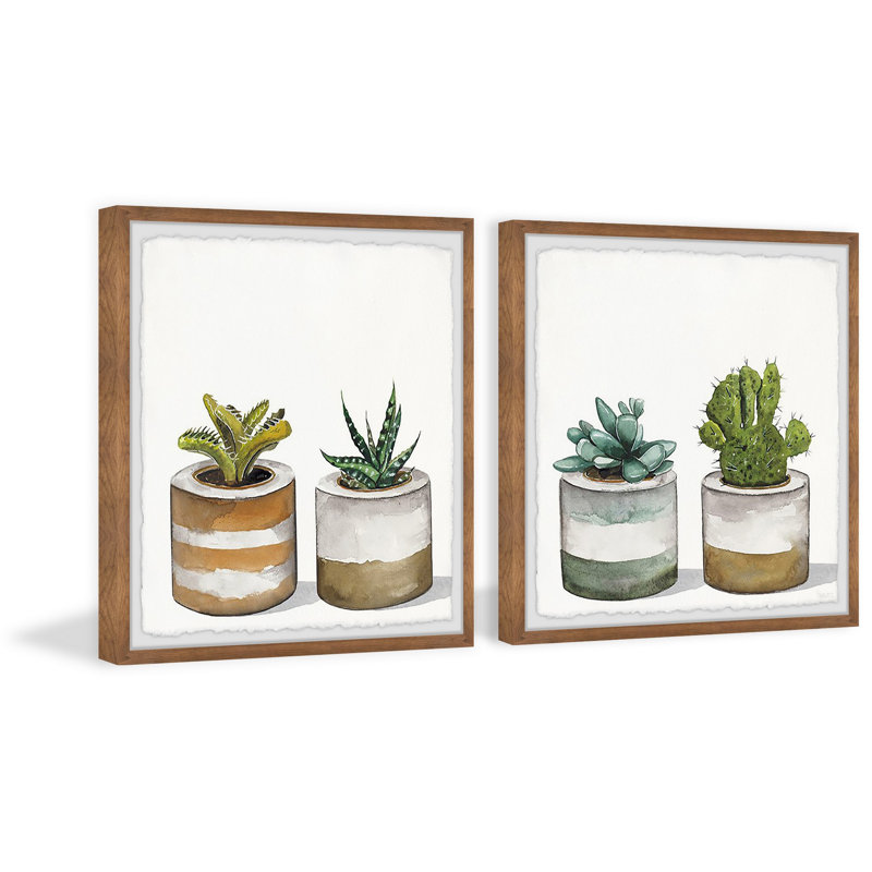 Round Concrete Planters by Parvez Taj - 2 Piece Single Picture Frame Painting Set, 81" H x 81" W x 3.81" D