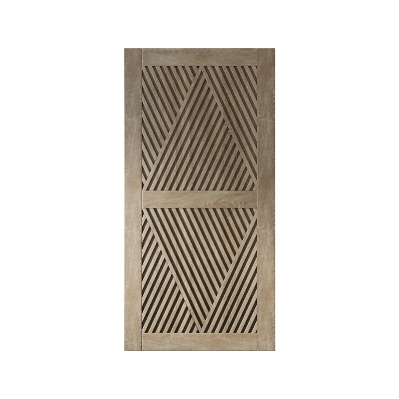 Homacer 80" High Diamond Design Classic Gray Finished & Unassembled Pine Wood Barn Door (Interior Use Only), 42" x 80"