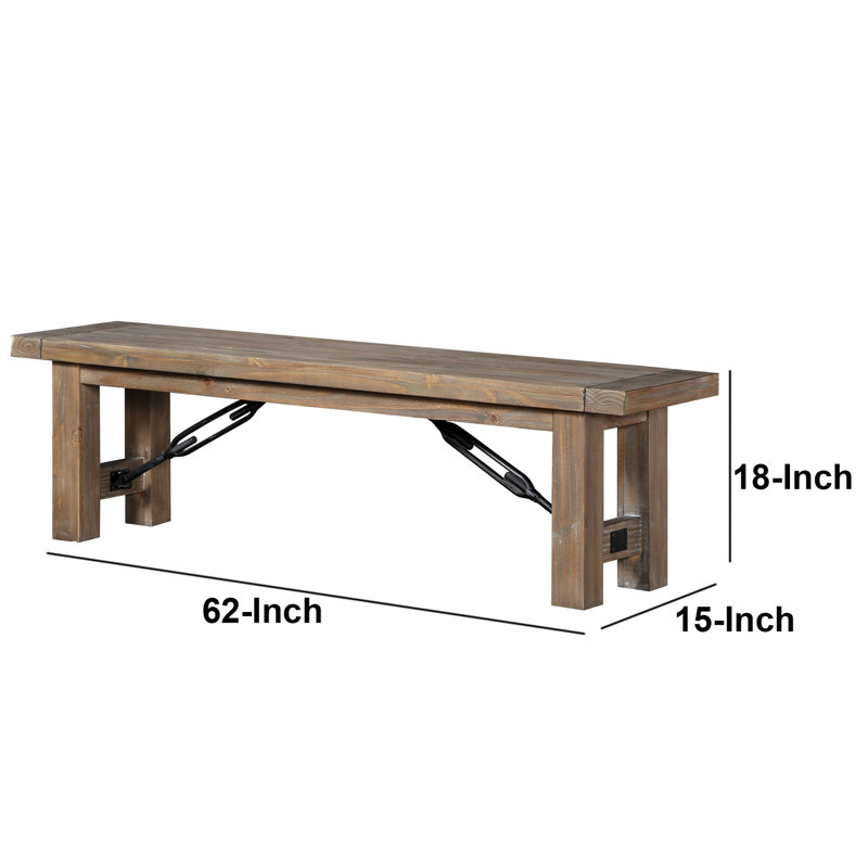 Kadie-Lei Solid Wood Bench