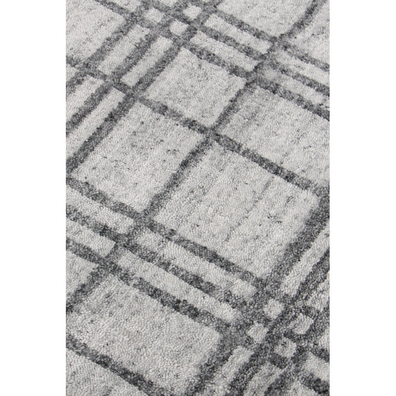 Fairbanks Plaid Area Rug in White, Rectangle 12' x 15'