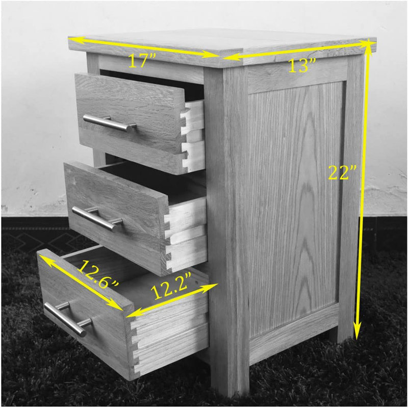 43cm W Manufactured Wood Bedside Table