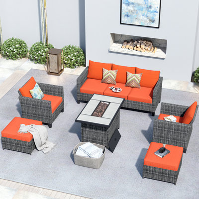Jyron 5 - Person Patio Conversation Set with Cushions