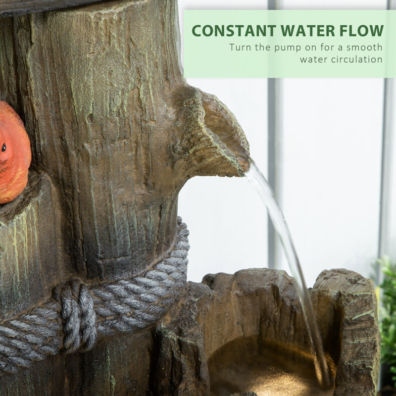 Weather Resistant Floor Fountain with Light