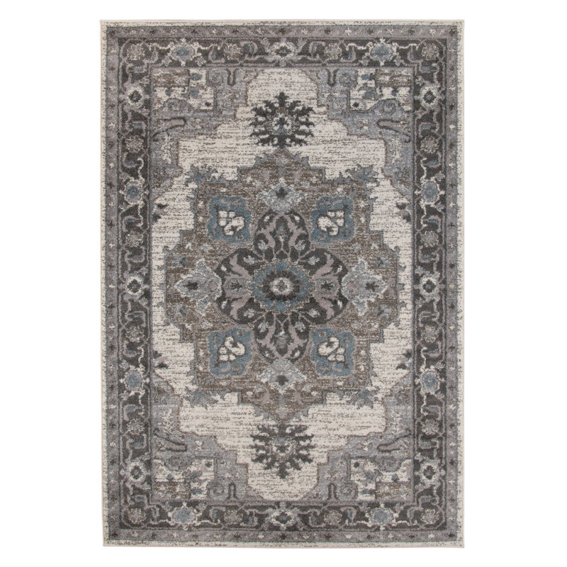 2' X 3' Taupe Medallion Power Loom Area Rug