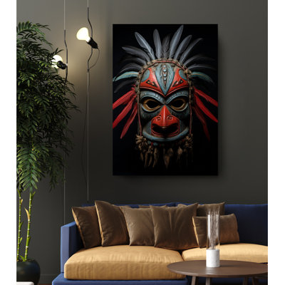 "Ancestral Soul", masque africain, impression sur toile, impression sur toile