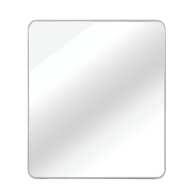 36In X 36In Inch Silver Metal Framed Square Bathrrom Mirror For Wall.