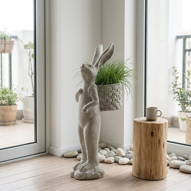 Statue de 19,5 pouces en ciment gris
