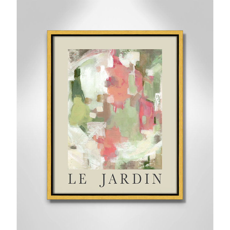 Botanical Poster Collection " Le Jardin " by Carol Robinson, No, 15.5" H x 12.5" W x 2" D, Gold Floater Frame