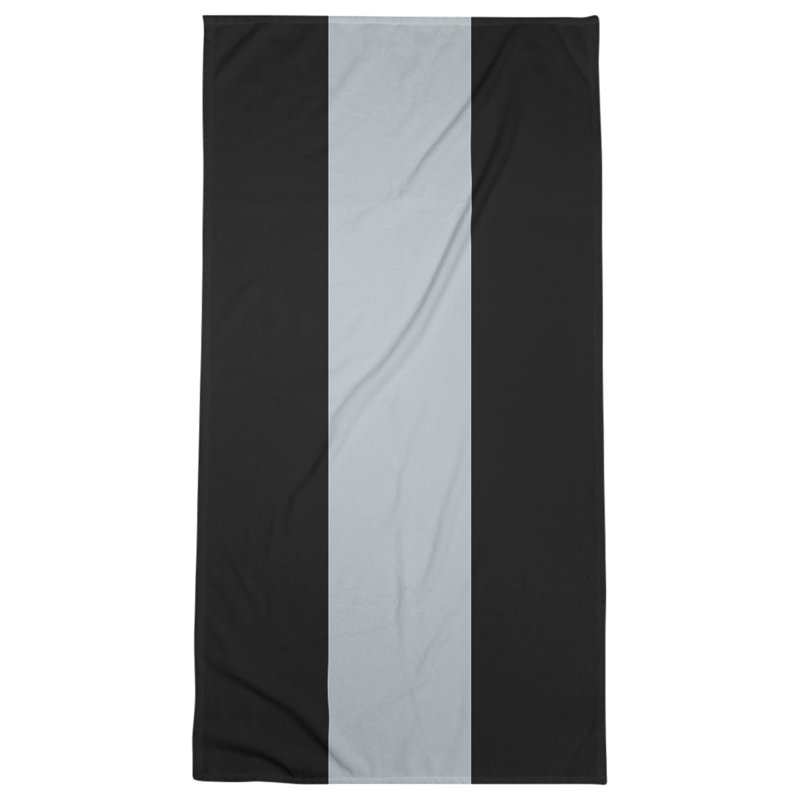 Beach Towel, Black/Silver/Black, Microfiber