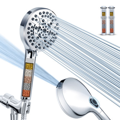 Pomme de douche à main haute pression à 10 jets avec filtre Palas, 1,8 gal / min
