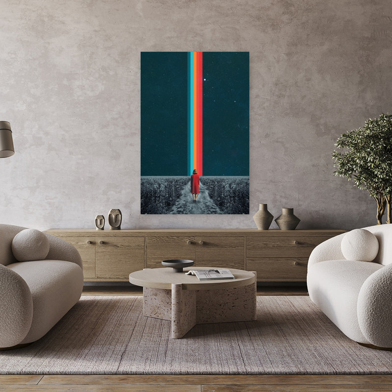 Art contemporain, art mural rétro et coloré, H 48 po x l 32 po