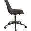 Chaise de bureau à domicile en tissu d'ameublement brun, fonction réglable, siège ergonomique et mouvement en douceur, dimensions 30 po x 18 po x 20,94 po avec rembourrage confortable, glissade courbée élégante de 18 po de largeur