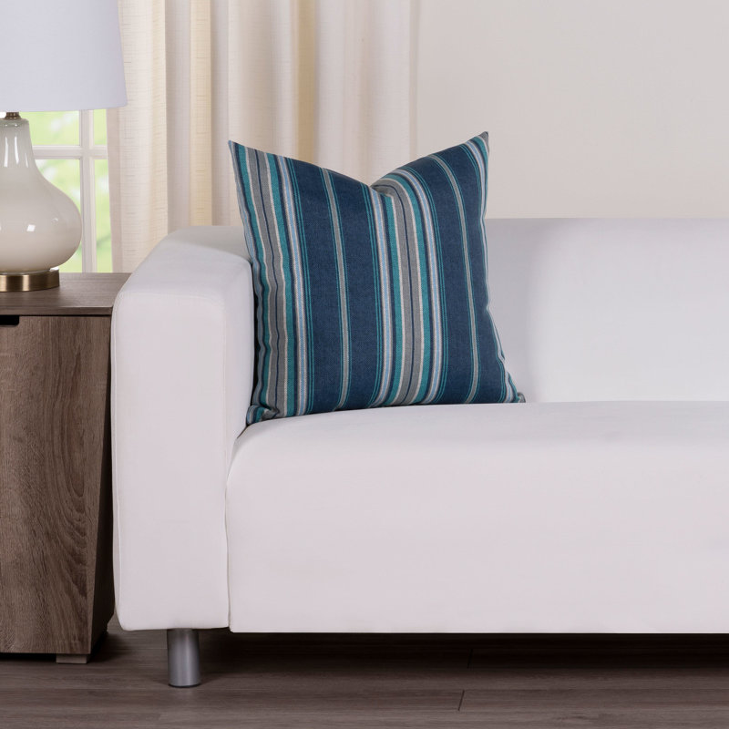 Solarium Striped Outdoor Throw Pillow, 17" H x 17" W