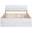 Lit double avec lit gigogne simple et 2 tiroirs de rangement en chêne blanc brillant ultrabrillant. Matériaux. Style contemporain. Solution. Instructions d'assemblage simples-92167050