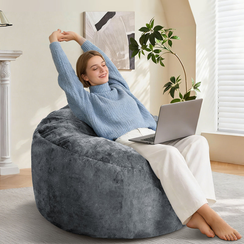 Fauteuil à billes pour enfants ou adolescents, canapé à billes avec mousse à mémoire de forme moelleuse, fauteuil de coin confortable pour la chambre à coucher, le salon, le dortoir, idéal pour lire, travailler, jouer