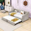 Lit de jour simple en velours rembourré avec couchette escamotable, avec dossier doux-874710409