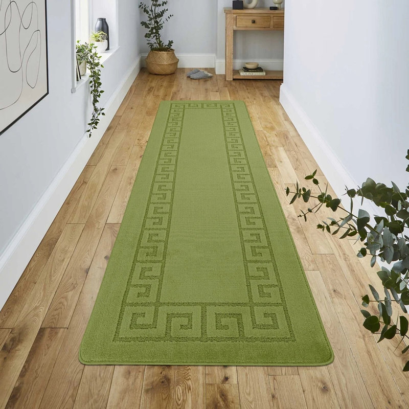 Sage Non Slip Rocco Area Rugs & Runners – Luxury Living Room Carpet, Bedroom Rug, Kitchen Floor Mat & Hallway Door Mat