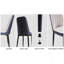 Table de salle à manger rectangulaire extensible de 55,12 à 70,87 po pouvant accueillir 4 à 6 personnes, équipée de 4 chaises de salle à manger rembourrées en tissu polyuréthane épais, d'une table de cuisine et de chaises, avec des pieds en métal noir