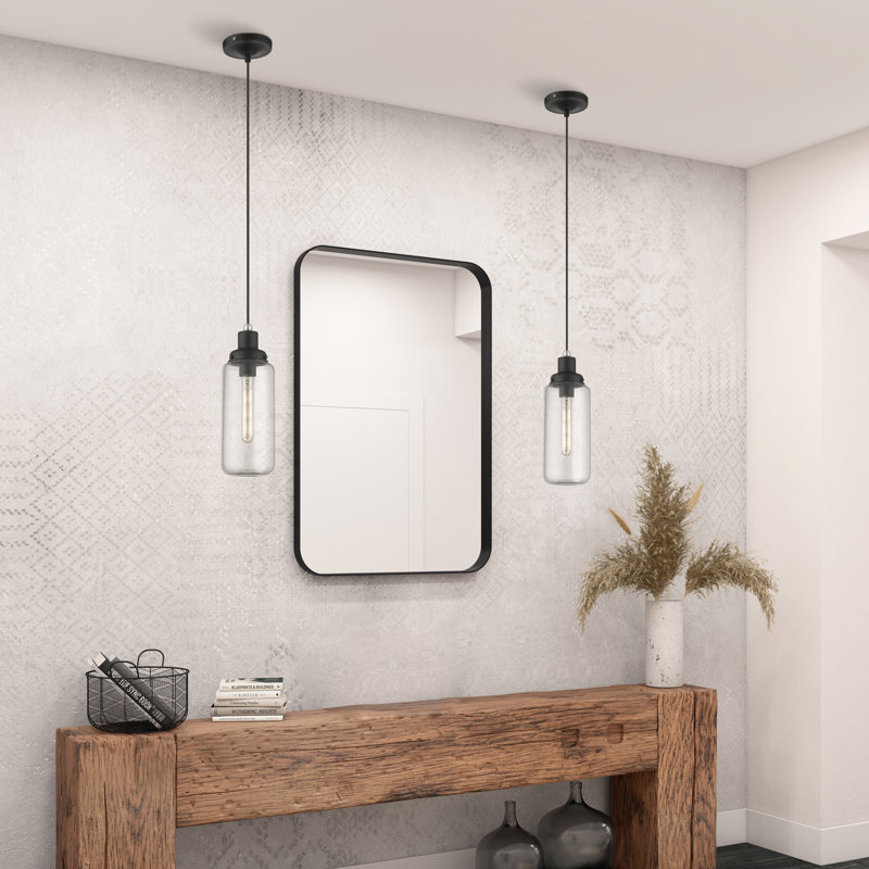 Luminaire suspendu cylindrique simple Leor, Noir / nickel brossé
