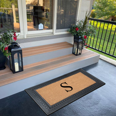 A1HC Rubber and Coir, 24 X 39 Heavy Duty Outdoor Monogrammed Doormat
