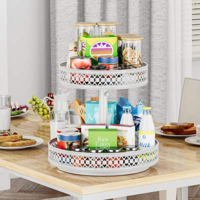 Turntable Spice Rack 12 inch Adjustable Metal Rotating Lazy Susan