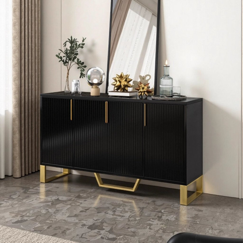 Chullora Accent Cabinet, Black/Gold
