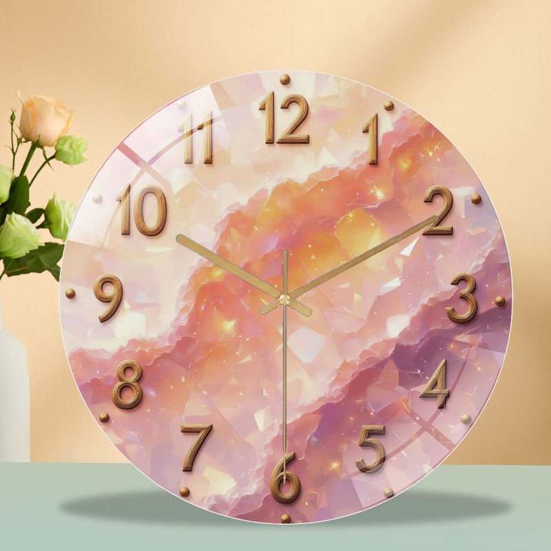 Horloge murale scintillante en cristal - 12 po