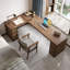 Bureau en forme de L en bois de noyer clair 62,99 po avec 6 tiroirs-108830331-108830332