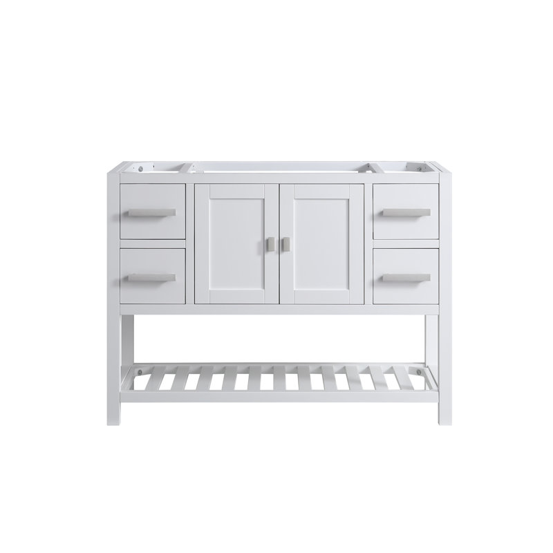 Base de meuble-lavabo avec comptoir 48 po Monaco sans comptoir, Blanc