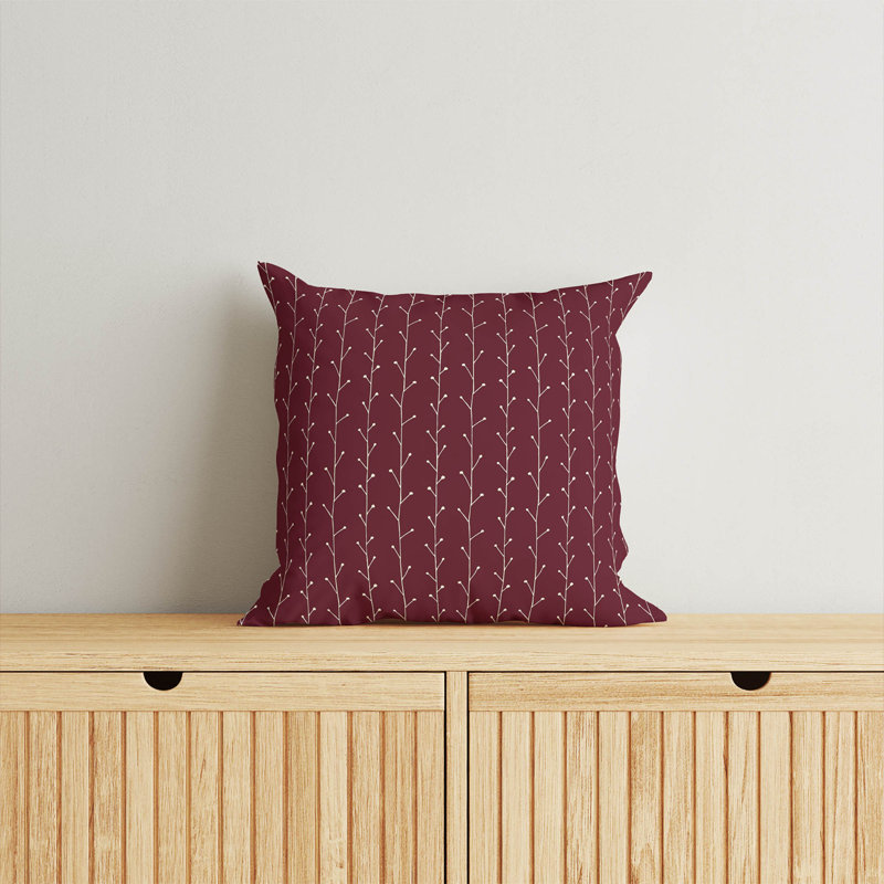 Coussin décoratif Vine Branch, Vin floral, Carré 20 po