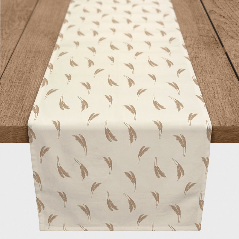 Rectangular Table Runner, 72" x 16", Cream/Brown