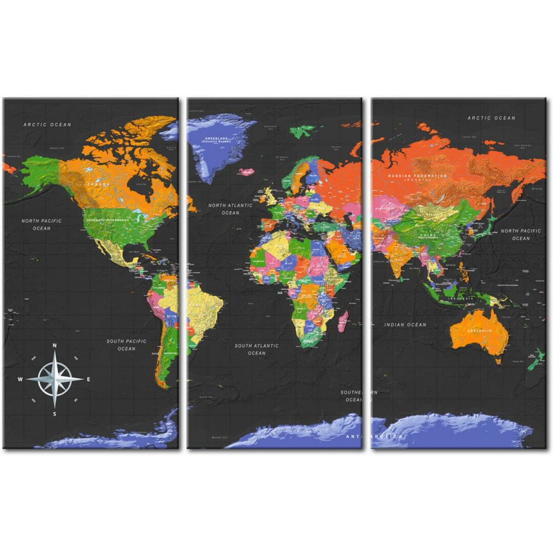 Karten: Dunkle Tiefe' Grafik Grafik Mehrteiliges Bild auf verpackter Leinwand