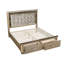 Lit de luxe grand avec tête de lit ornée de cristaux, structure en bois, design moderne et élégant, plusieurs tailles disponibles, lit pour chambre à coucher, style contemporain intemporel, peau de serpent à finition dorée