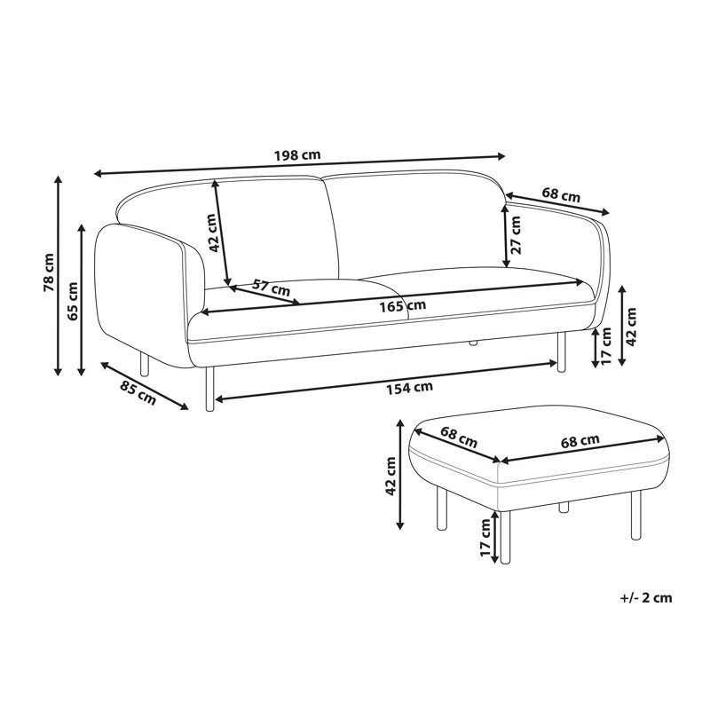 Ameyaa 3 Seater Sofa